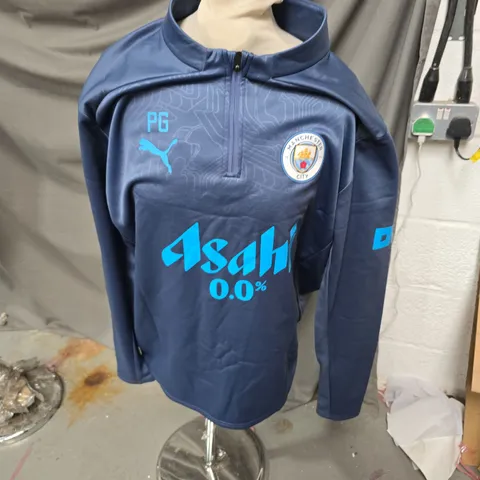 PUMA MANCHESTER CITY FC TRAINING JACKET – BLUE, SIZE L (MEN'S)