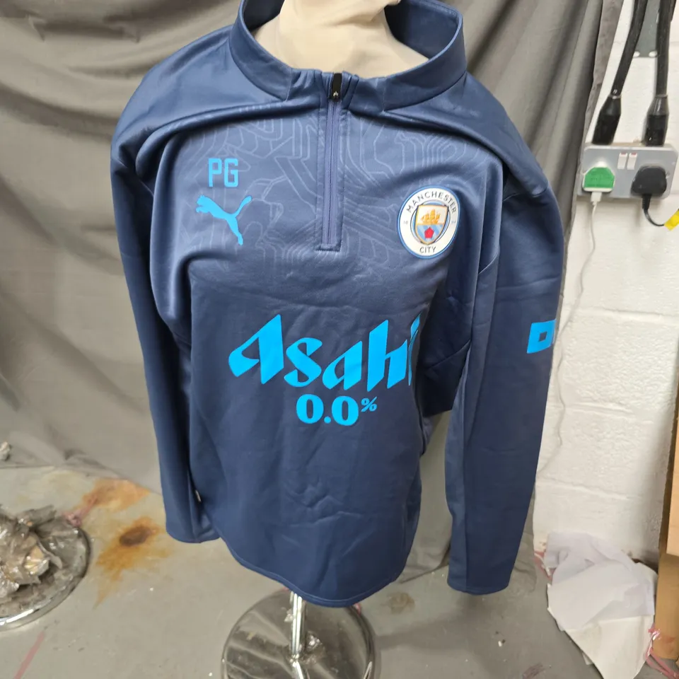 PUMA MANCHESTER CITY FC TRAINING JACKET – BLUE, SIZE L (MEN'S)