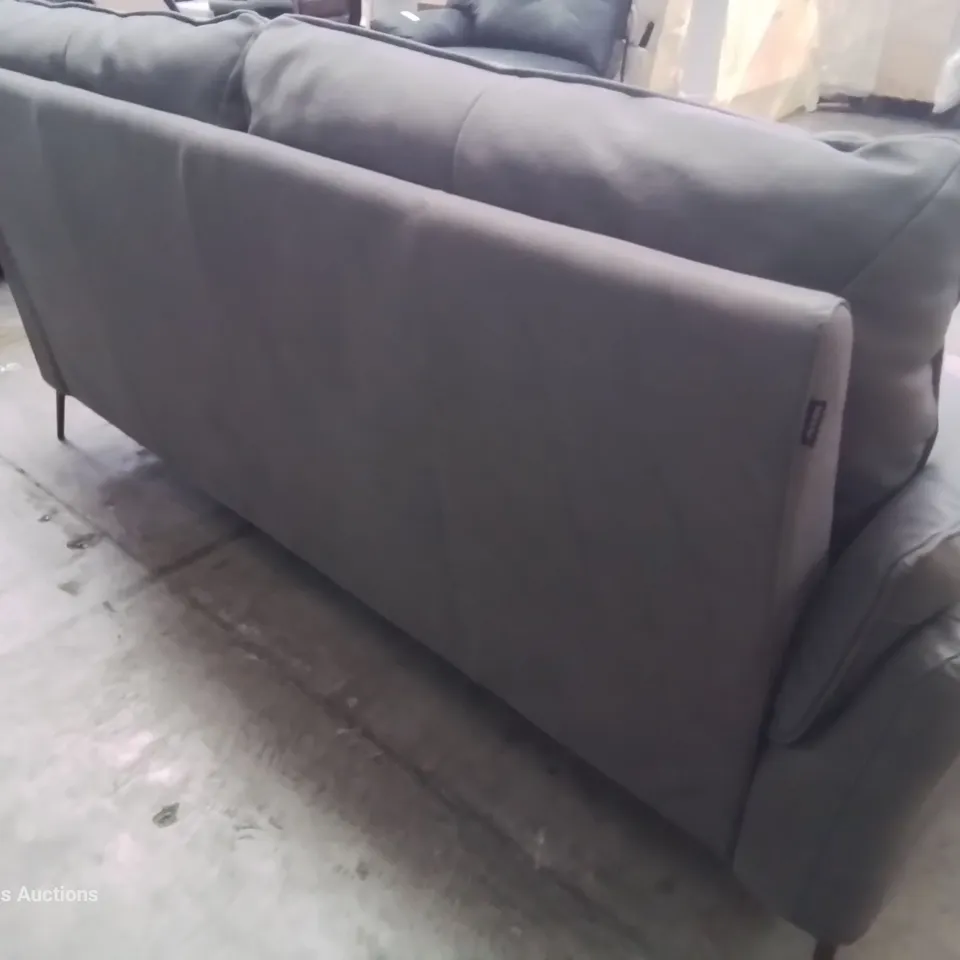 QUALITY ITALIAN DESIGNER & MANUFACTURED BOLZANO FIXED THREE SEATER SOFA DAMASCO GREY SUEDE
