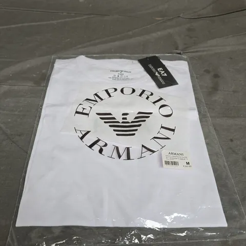 EMPORIO ARMANI WHITE TEE SIZE M 