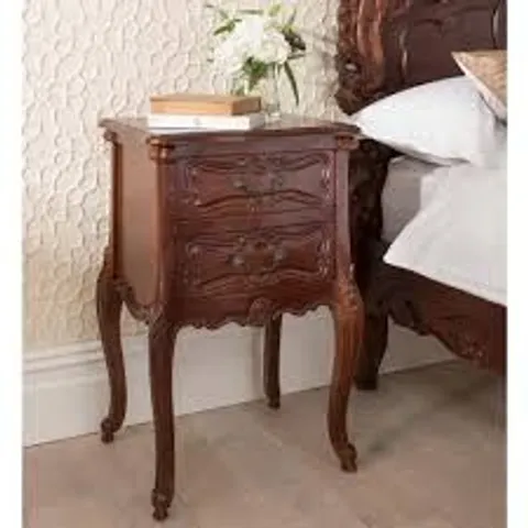BRAND NEW HOMESDIRECT365 RAPHAEL ANTIQUE FRENCH STYLE WOODEN BEDSIDE CABINET