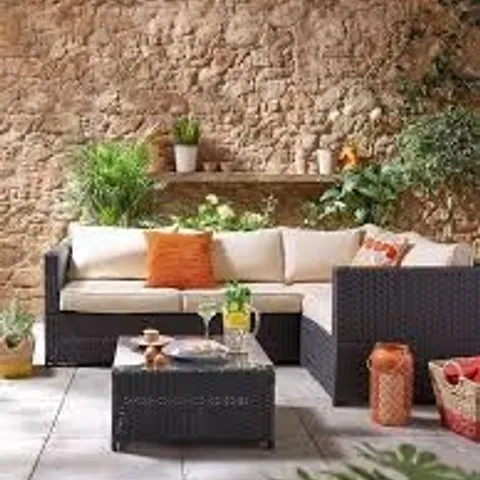 BOXED VANCOUVER 3-PIECE CORNER RATTAN - DARK BROWN (1 BOX)