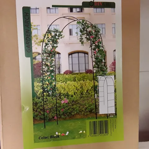 BOXED 240CM TALL BLACK GARDEN ARCH