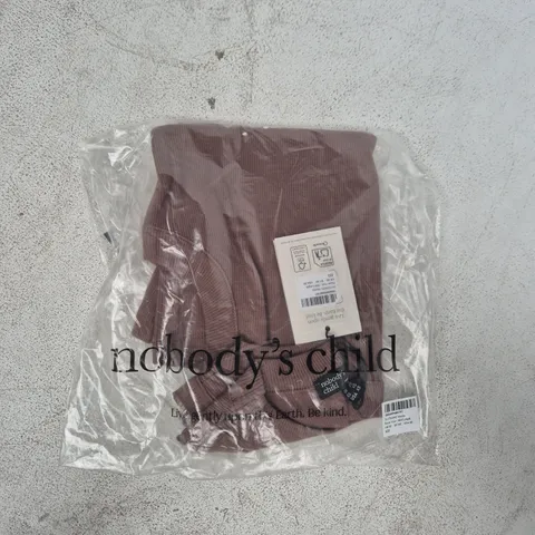 BAGGED NOBODY'S CHILD MID LENGTH RACER VEST IN MOCHA SIZE UK XS