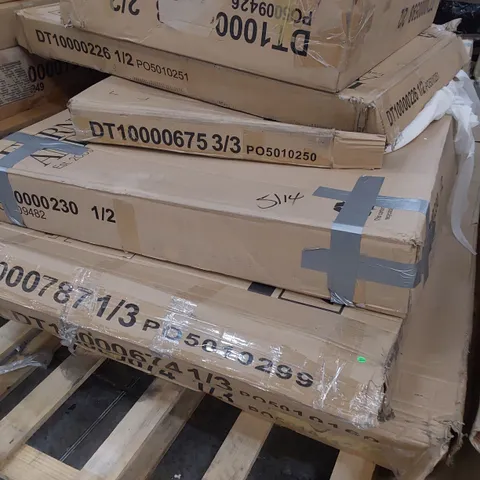 PALLET OF ASSORTED BOXED DINING TABLE PARTS