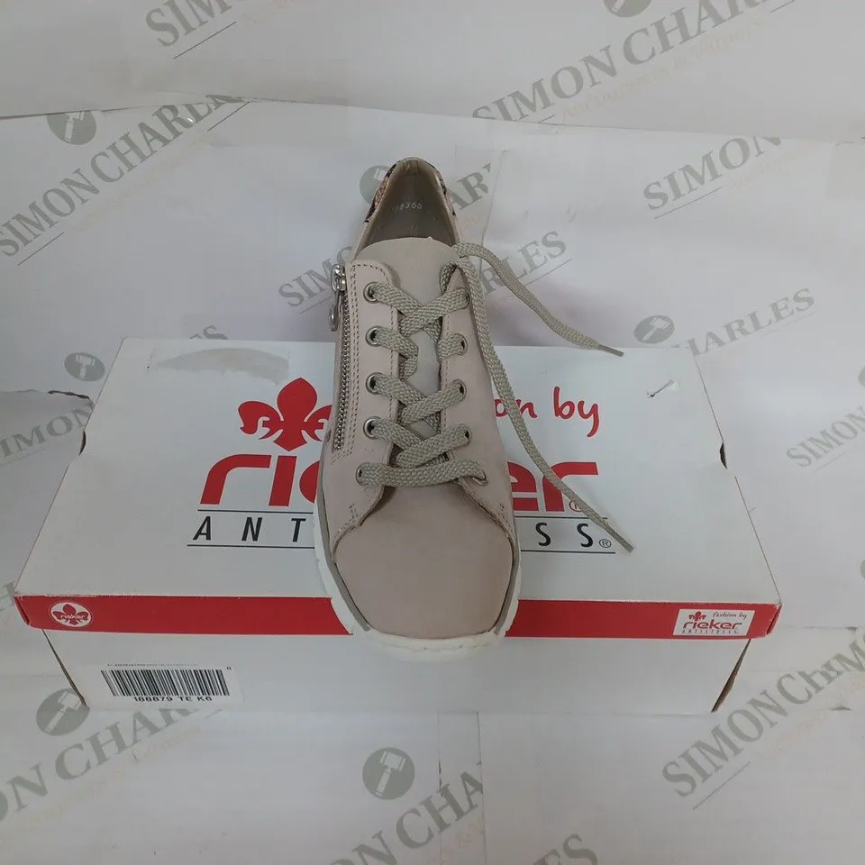 BOXED RIEKER TAUPE TRAINERS SIZE 6