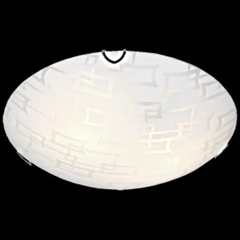 BOXED BRIGHTSTAR CF496 METAL CEILING FITTING WITH PATTERNED GLASS AND CHROME CLIPS (2 BOX)