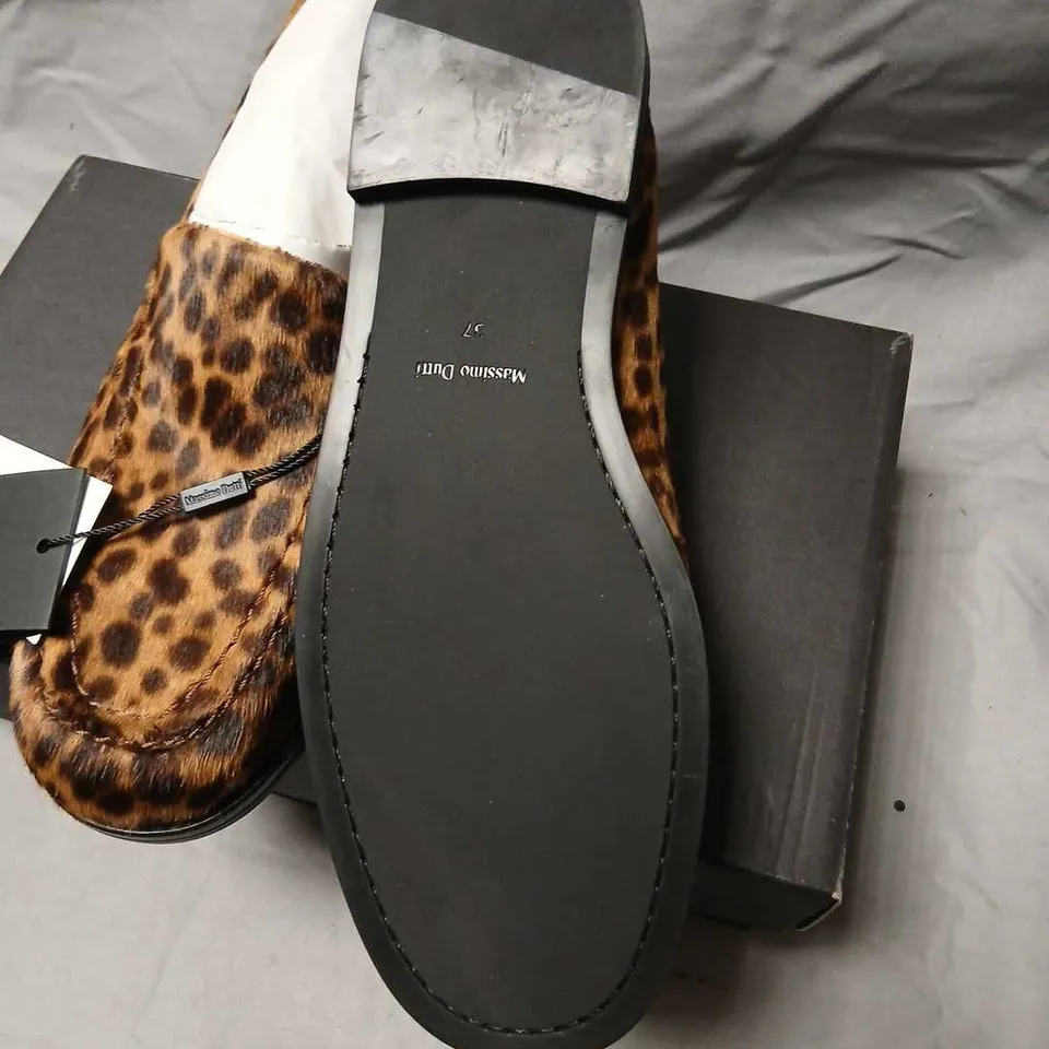 MASSIMO DUTTI LEOPARD PRINT MOCCASIN LOAFERS – MEN'S, UK SIZE 4