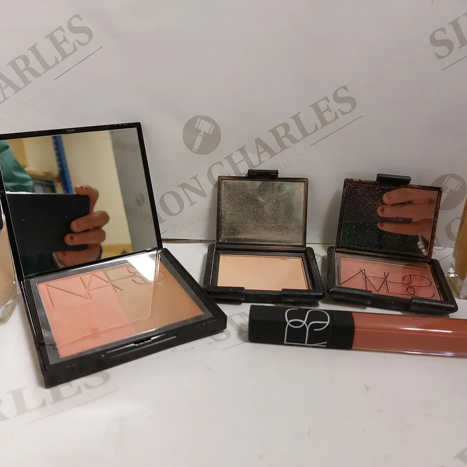 APPROX 6 NARS ITEMS TO INCLUDE SHEER GLOW FOUNDATION, NATURAL RADIENT LONGWEAR FOUNDATION, CLAUDETTE BLUSH PALETTE
