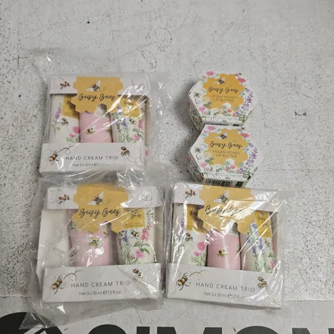 Busy Bees Hand Cream Trio (3 sets) + Busy Bees Vegan Honey Lip Butter (2 jars)