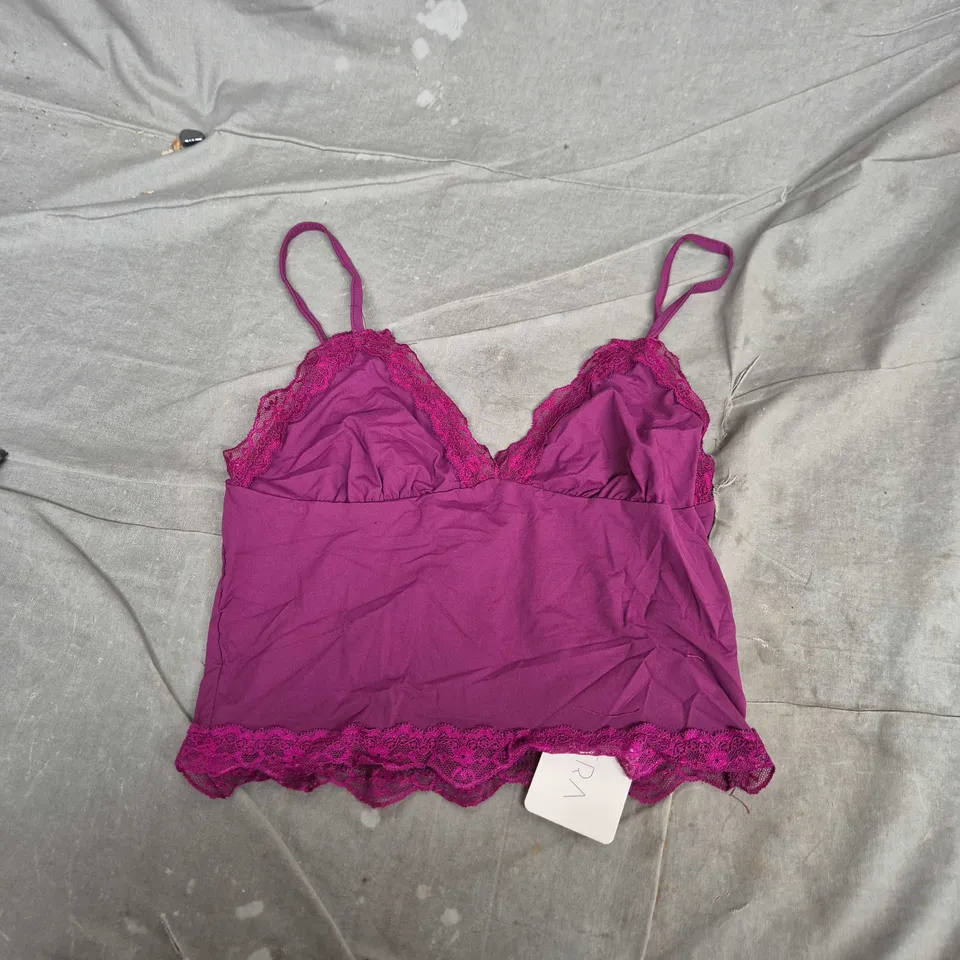 MUSERA PURPLE LACE-TRIM LINGERIE SET – BRALETTE & MATCHING BRIEFS - SIZE S 