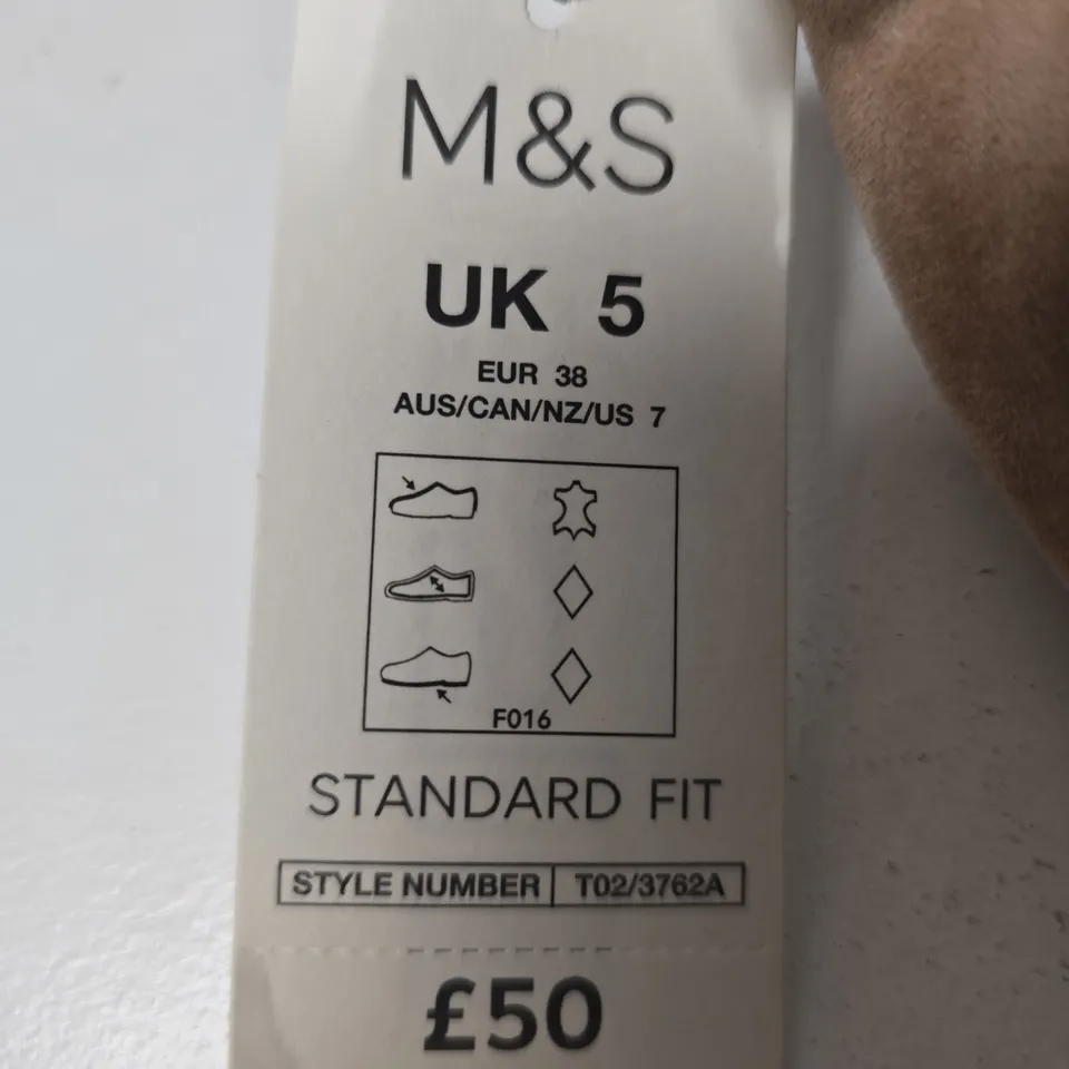 M&S BEIGE SUEDE SLINGBACK HEELS – UK 5 (EU 38) – WOMEN'S