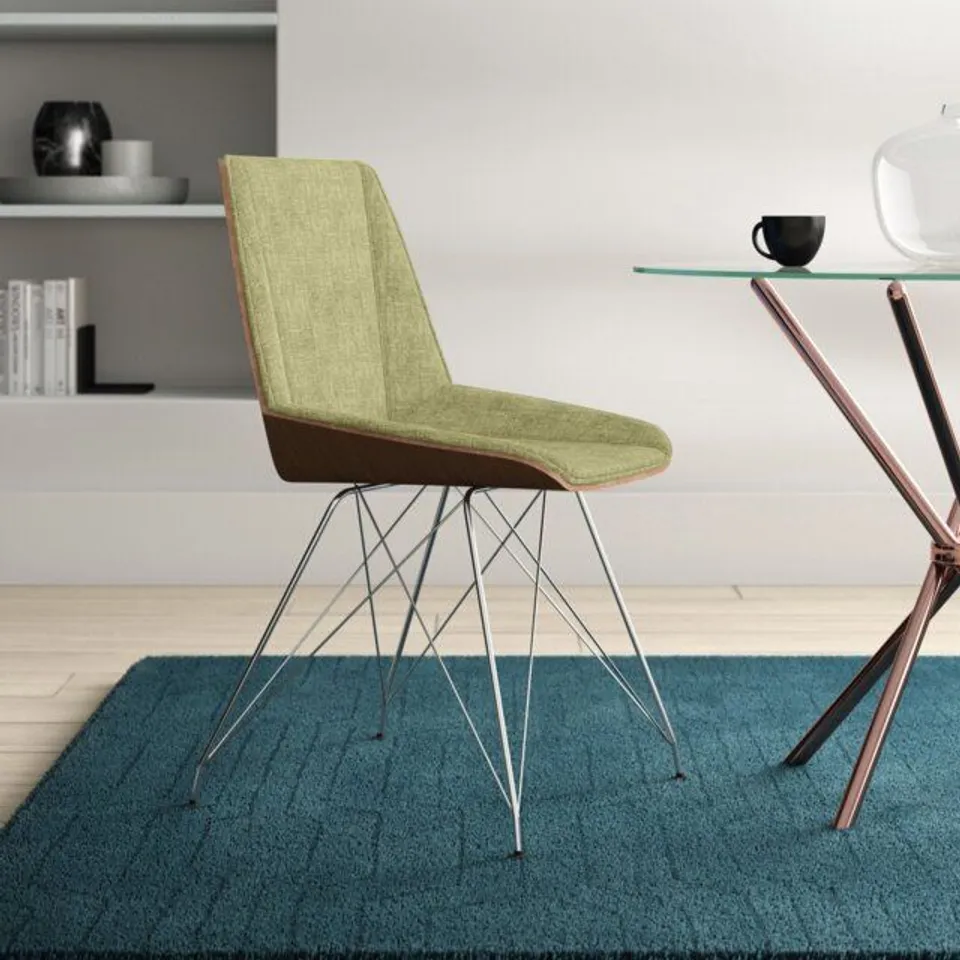 BOXED LOCKARD ARMLESS DINING CHAIR IN FABRIC UPHOLSTERY - LIME (1 box)