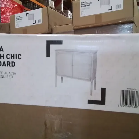 PALLET CONTAINING A LARGE QUANTITY OF BRAND NEW PINILLA FRENCH CHIC SIDEBOARDS 