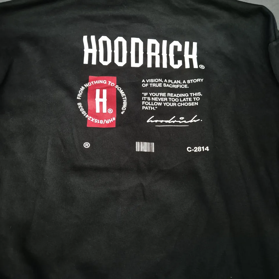 HOODRICH LONG SLEEVE PULL-OVER HOODIE IN BLACK SIZE MEDIUM