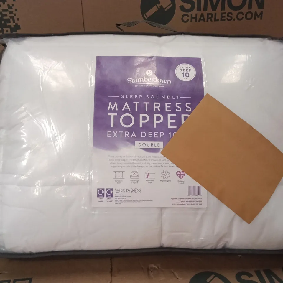 BAGGED SLUMBER DOWN MATTRESS TOPPER, EXTRA DEEP 10CM//DOUBLE 