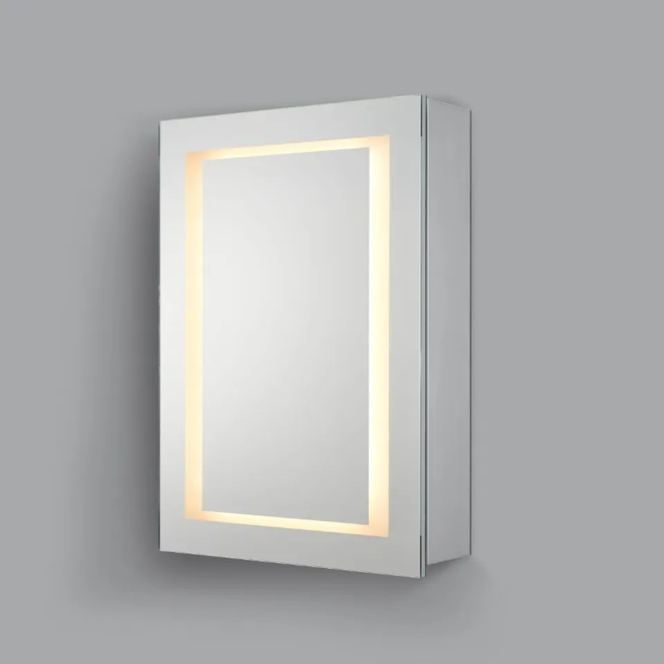 BRAND NEW BOXED CRYSTO 500 x 700 RING-LIT LED ALUMINIUM MIRROR CABINET - C57.7504 (1 BOX)