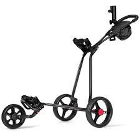 BOXED 3 WHEEL PULL PUSH CART TROLLEY - BLACK-