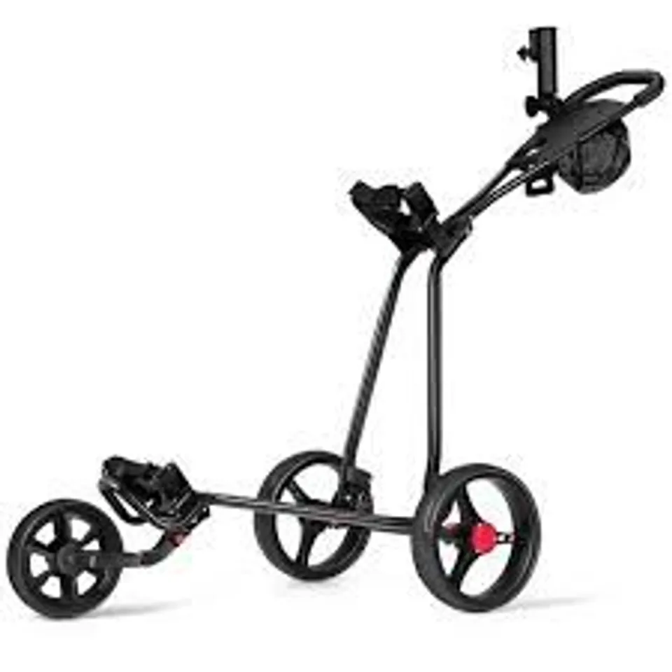 BOXED 3 WHEEL PULL PUSH CART TROLLEY - BLACK-