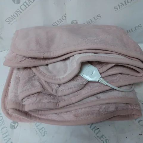 COZEE HOME FAUX FUR HEATED THROW PINK