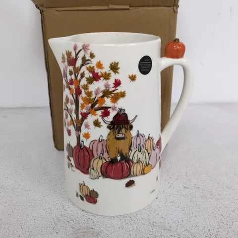YAK THEMED AUTUMNAL JUG VASE