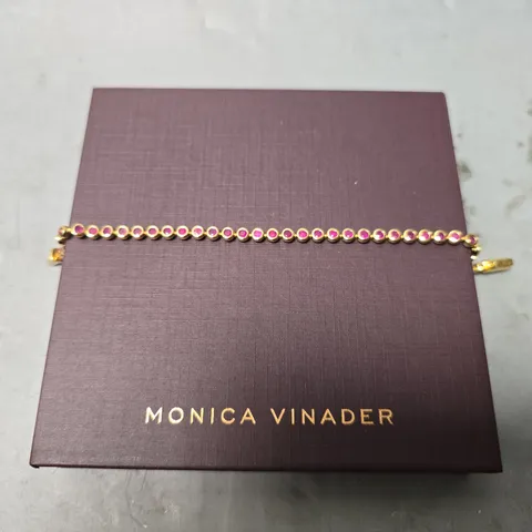 BOXED MONICA VINADER PURPLE STONE GOLDEN BRACELET