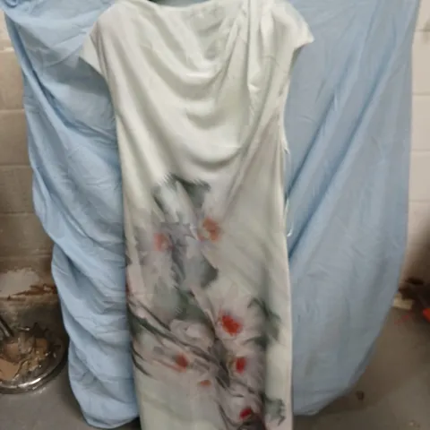 TED BAKER LONDON DRESS β LIGHT BLUE FLORAL PRINT, LONG LENGTH - SIZE 5