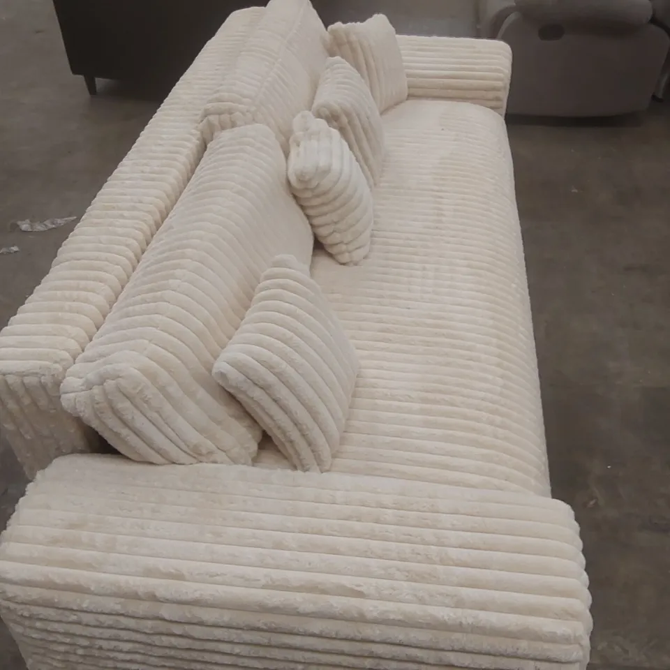 QUALITY DESIGNER FLUFFY 4 SEATER SOFA - REQUIRES ASSEMBLY