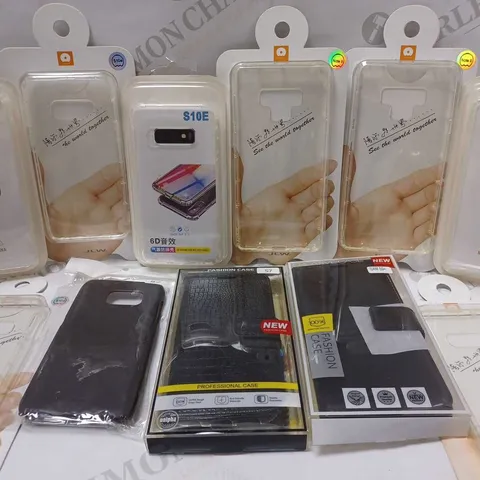 LOT OF APPROX 25 ASSORTED SAMSUNG GALAXY PHONE CASES IN VARIOUS STYLES AND COLOURS, SUITABLE FOR NOTE9, S10E, S9+, ETC