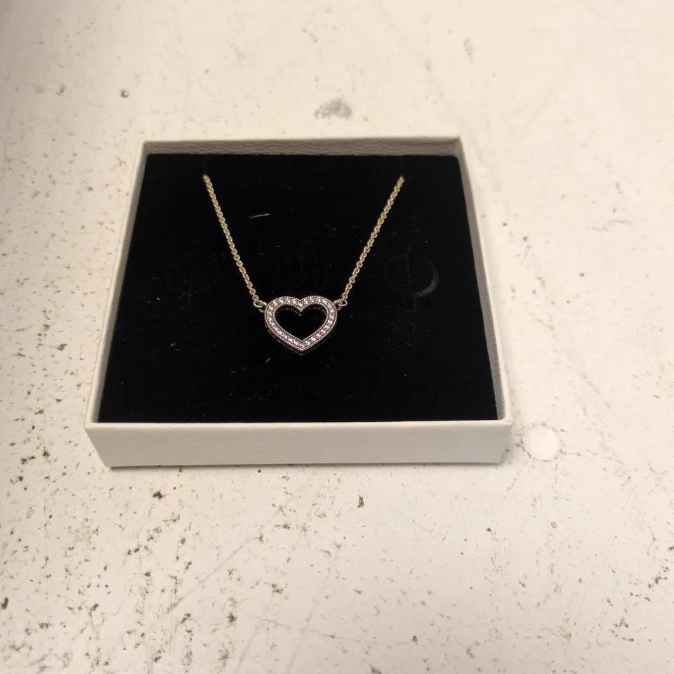 PANDORA HEART PENDANT NECKLACE ON GOLD-TONE CHAIN