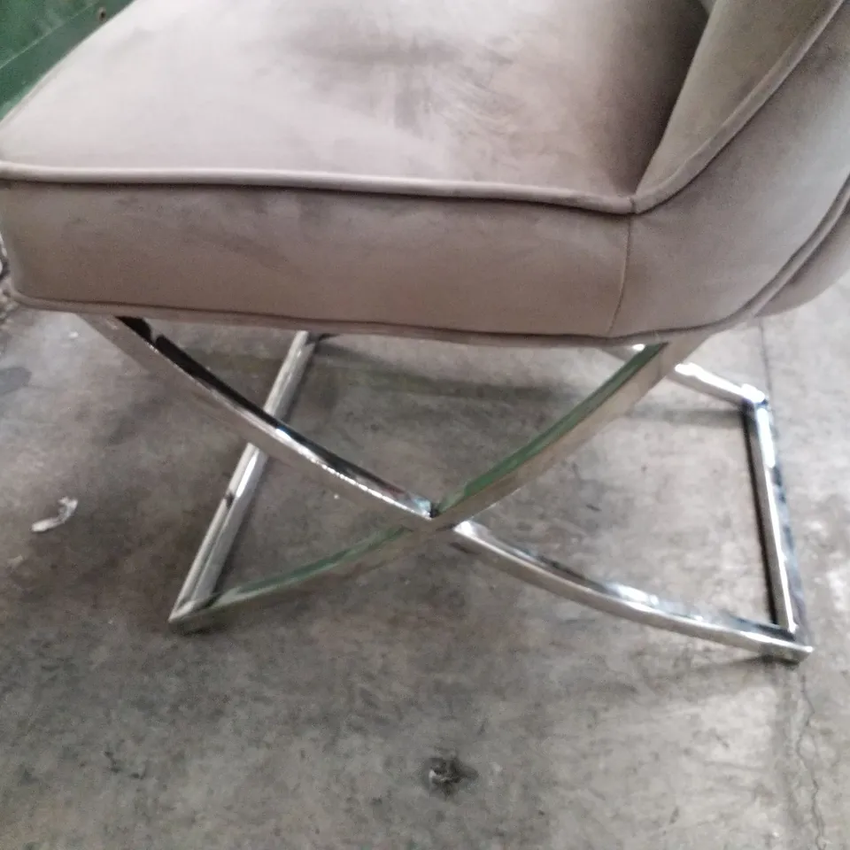 SET OF 2 MINK VELVET DINING CHAIRS