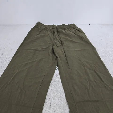 ONLY PETITE WOMEN’S COTTON LOOSE PANTS – OLIVE GREEN, XL
