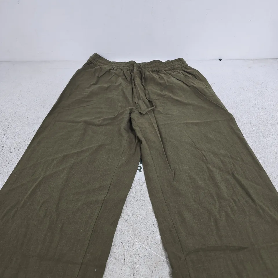 ONLY PETITE WOMEN’S COTTON LOOSE PANTS – OLIVE GREEN, XL