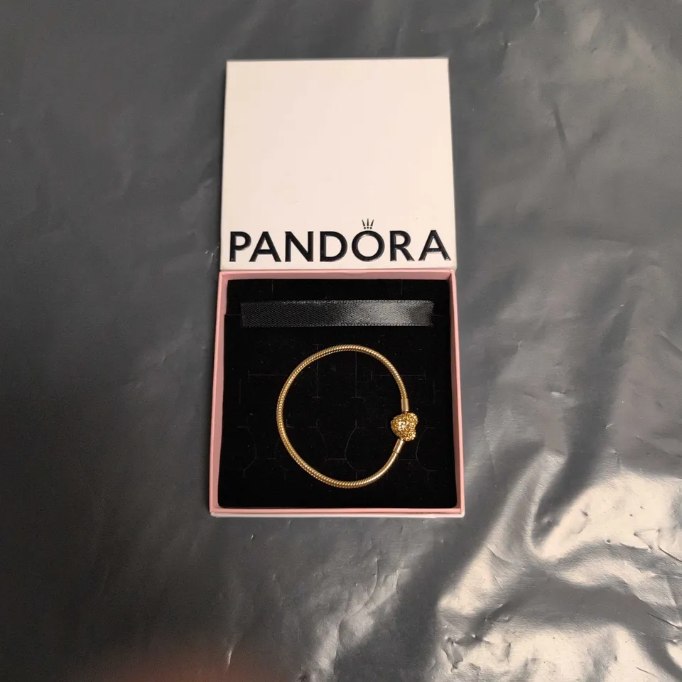 Pandora Bracelet with Heart Charm – Gold Tone