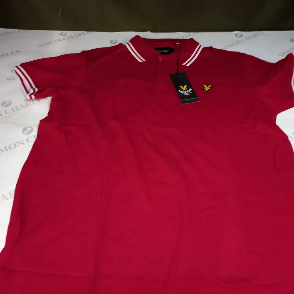 LYLE & SCOTT EMBROIDED LOGO SHIRT IN RED - XXL