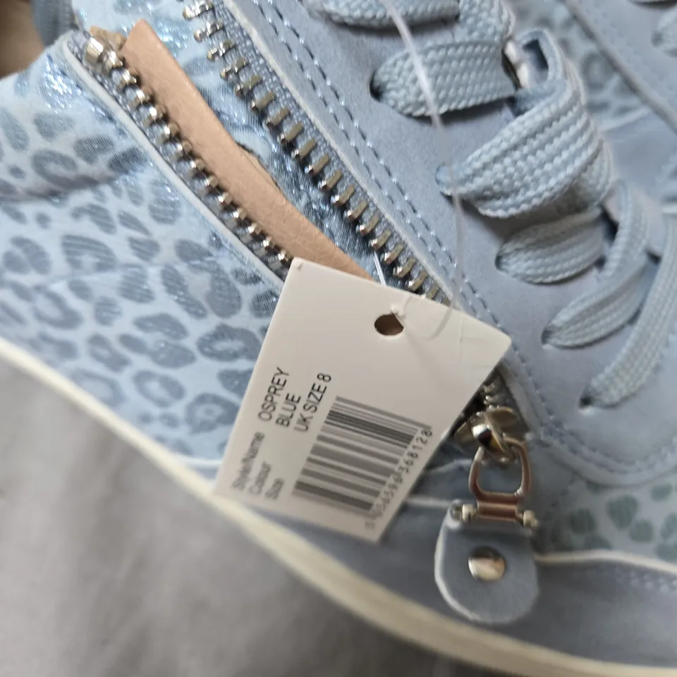 LIGHT BLUE LEOPARD-PRINT WOMEN'S SNEAKERS - UK 8 SHOES BY EMMA 