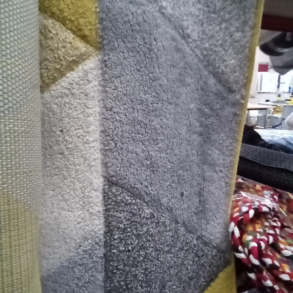 ENGALMAN TUFFED YELLOW GREY BLACK RUG SIZE UNSPECIFIED