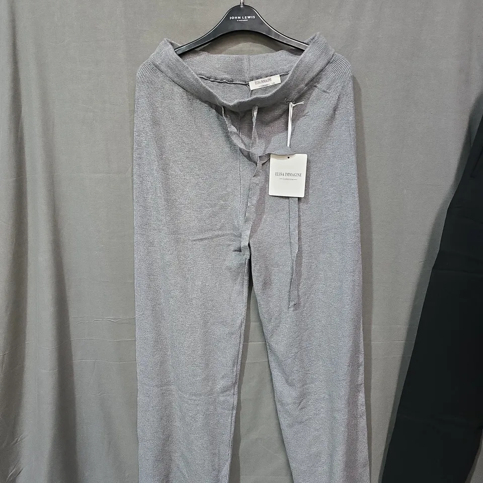 BOX OF APPROXIMATLEY 25 CLOTHING ITEMS INCLUDING:THREADBARE PURPLE FLEECE, HUSH PINK JUMPER AND ELISA IMMAGINE COLLEZIONE WOMENS GREY PANTS