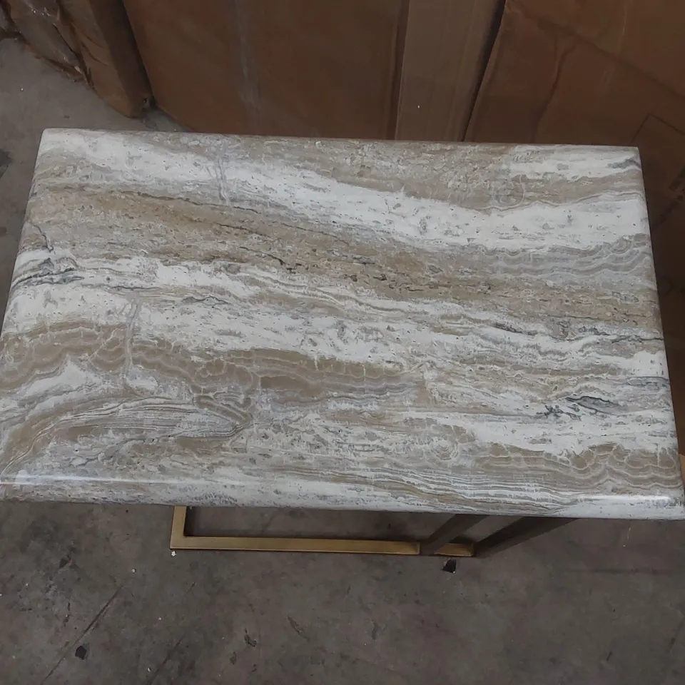 GALLERY DIRECT LUSSO FAUX MARBLE SUPPER TABLE