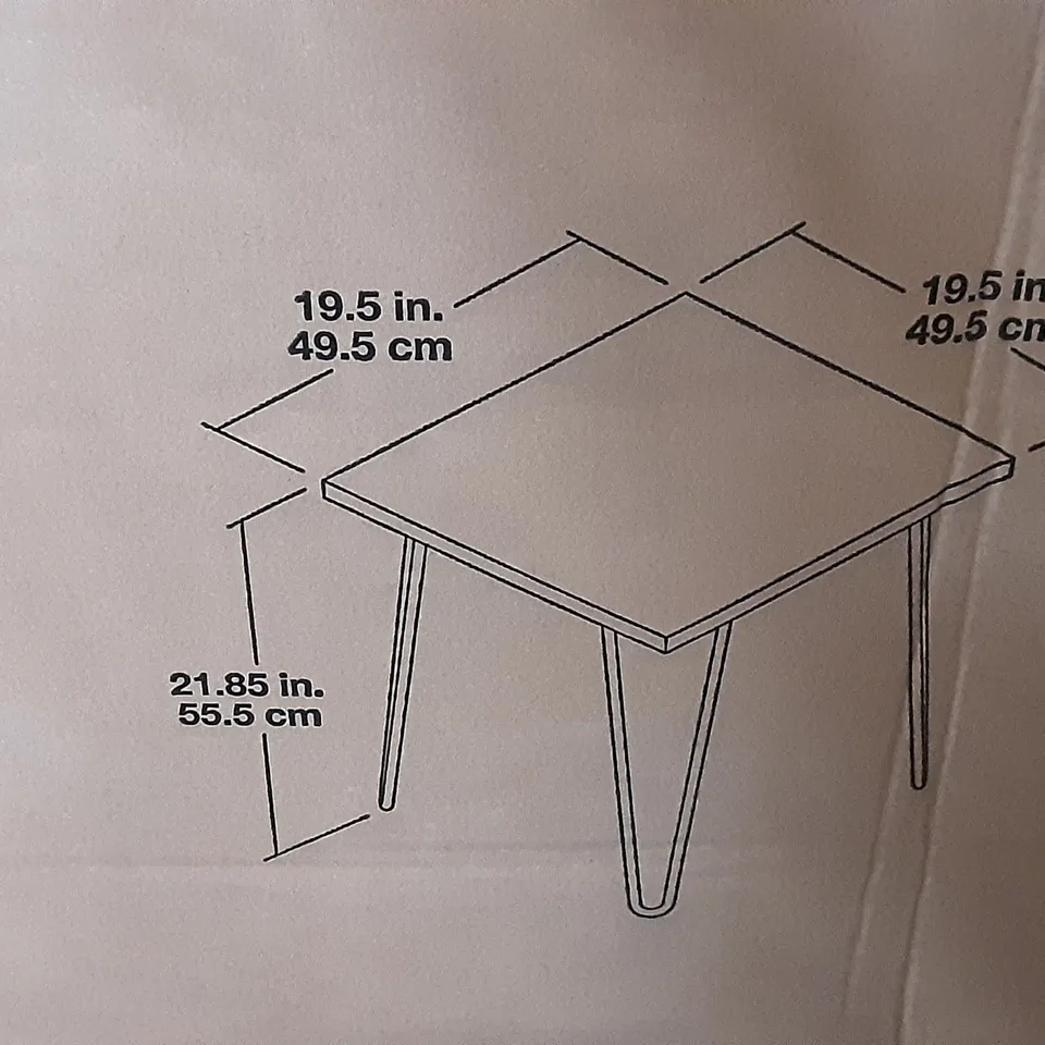 BOXED OWEN RETRO SIDE TABLE IN BLACK 