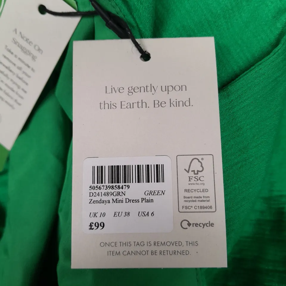 NOBODYS CHILD ZENAYA MINI GREEN SIZE 10