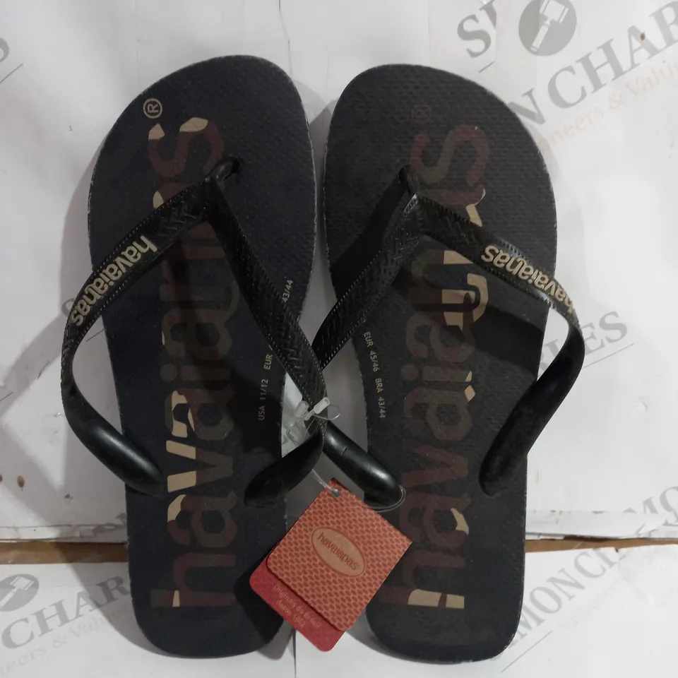 HAVAIANAS CAMO BLACK SANDALS - EUR 45/46