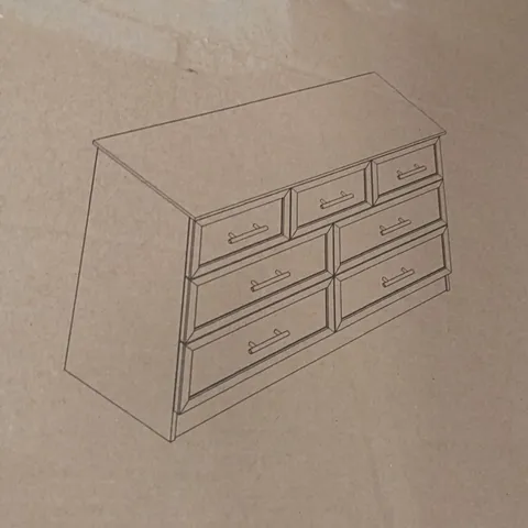 BOXED 3+4 DRAWER CHEST - KALE GREEN/OSLO OAK (1 BOX)