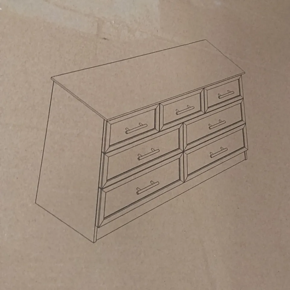 BOXED 3+4 DRAWER CHEST - KALE GREEN/OSLO OAK (1 BOX)