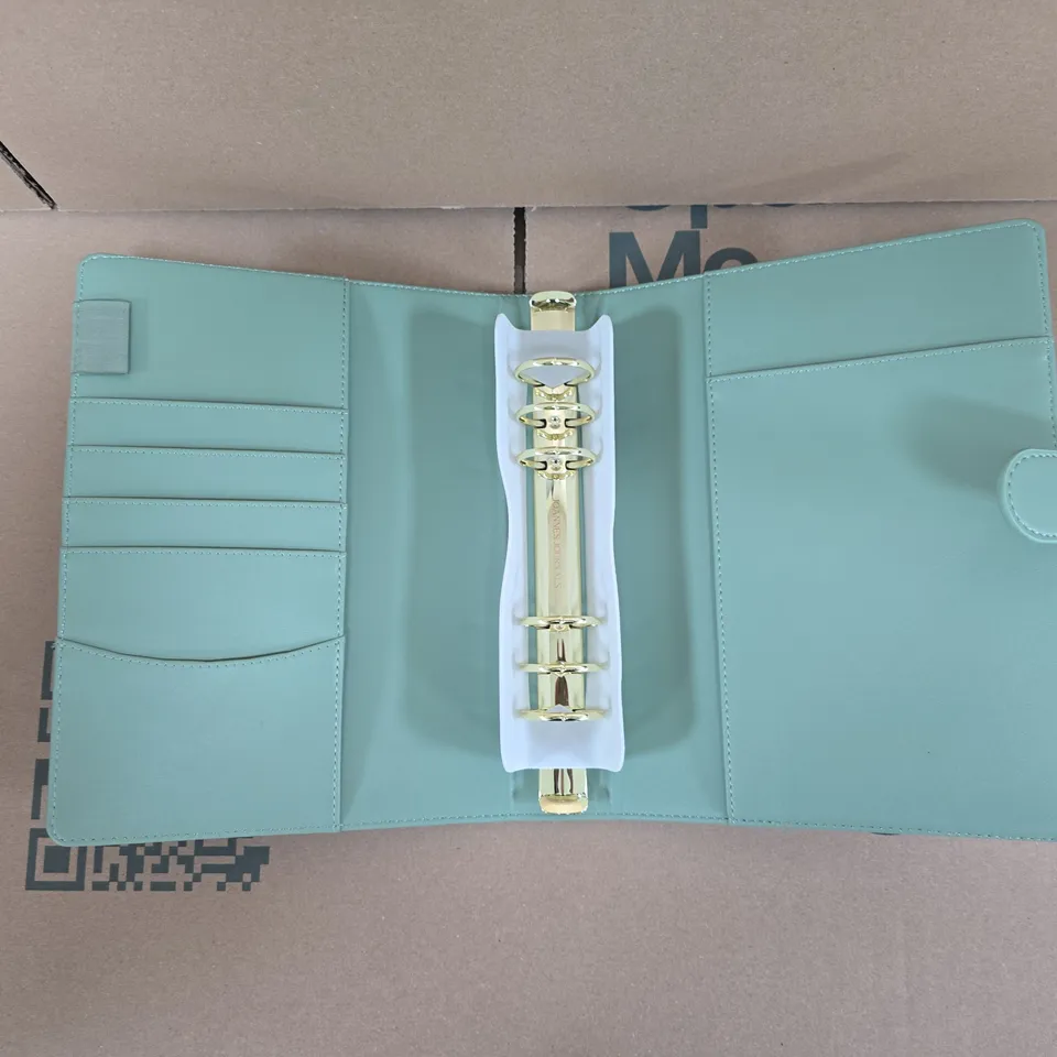 JOANNE'S JOURNALS TURQUOISE 6-RING BINDER PLANNER WITH BLACK PRESENTATION BOX