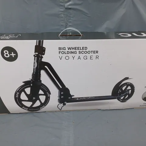 BOXED ZINC BIG WHEELED FOLDING SCOOTER - COLLECTION ONLY 
