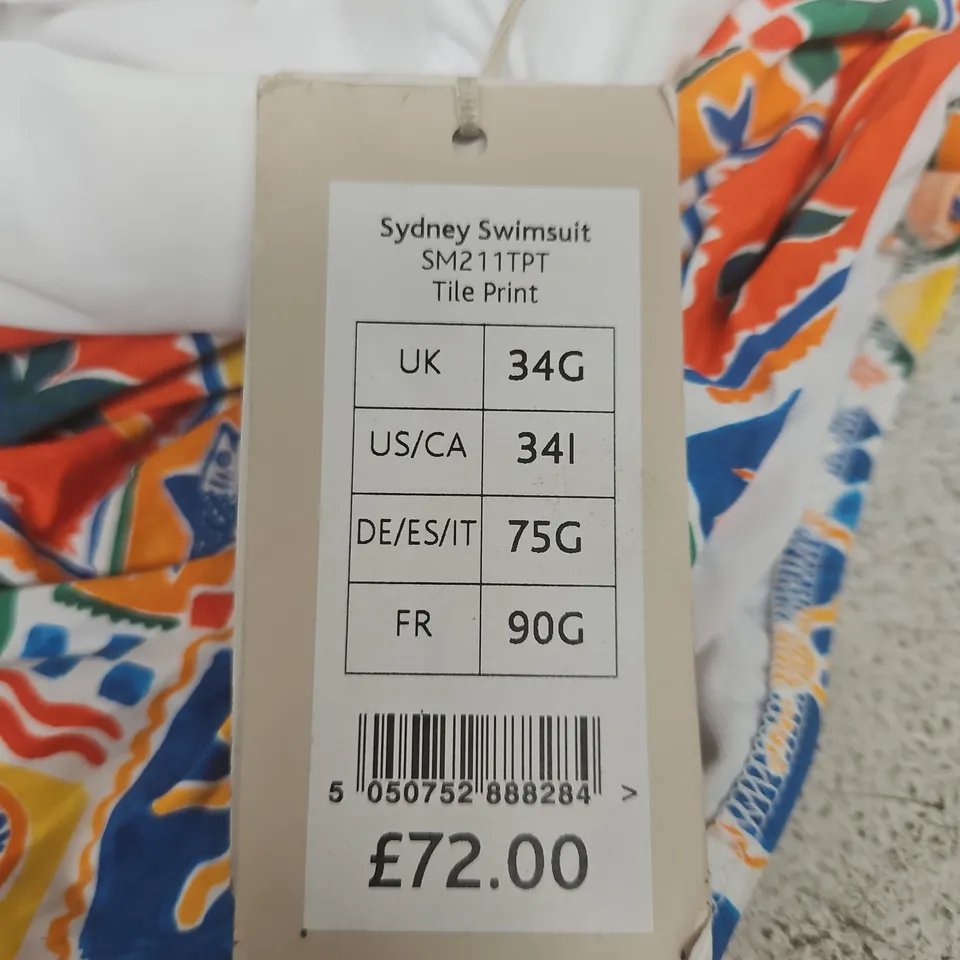 BRAVISSIMO SYDNEY SWIMSUIT – TILE PRINT, SM211TP, UK 34G