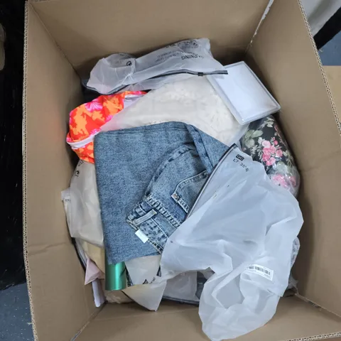 BOX OF APPROXIMATELY 20 ASSORTED ITEMS TO INCLUDE: HALARA DRESS