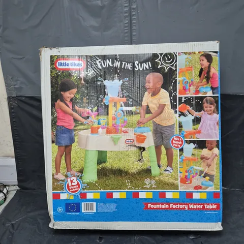 BOXED LITTLE TIKES FOUNTAIN FACTORY WATER TABLE
