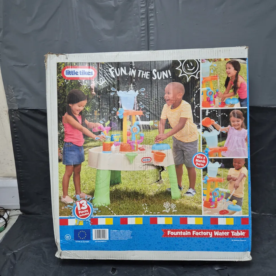 BOXED LITTLE TIKES FOUNTAIN FACTORY WATER TABLE